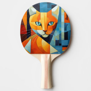 Pala De Ping Pong Bromistas abstractos: gato Naranja