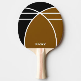Pala De Ping Pong Brown and Black Personalized Ping Pong Paddle