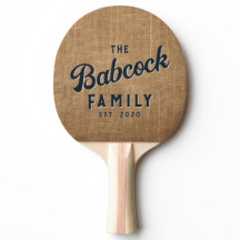 Brown Burlap Retro Family Name & Year