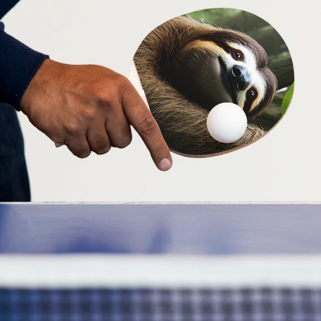 Pala De Ping Pong Brown Fuzzy Sloth, (in situ)