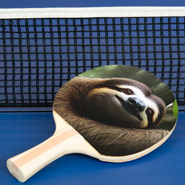 Pala De Ping Pong Brown Fuzzy Sloth, Ping Pong Paddle (in situ)