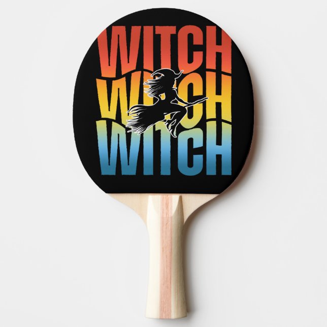 Pala De Ping Pong bruja de HALLOWEEN (Anverso)