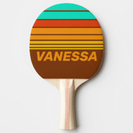 Pala De Ping Pong Bruma en el suelo del bosque Horizonte con franjas