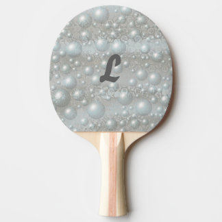 Pala De Ping Pong Bubbles Pearls Lace Monograma Ping Pong Paddles