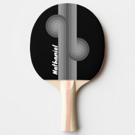 Pala De Ping Pong Bucle de Arcoíris con Gradiente Oscuro y Nombre