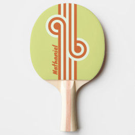 Pala De Ping Pong Bucle de cactus del desierto retro con nombre