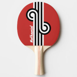 Pala De Ping Pong Bucle de cebra urbano retro con nombre