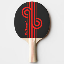 Pala De Ping Pong Bucle de doble franja de puesta de sol retro surf