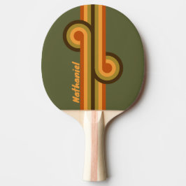 Pala De Ping Pong Bucle de marisma forestal vintage con nombre