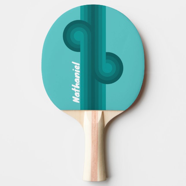 Pala De Ping Pong Bucle de raya con desvanecimiento acuático con nom (Anverso)