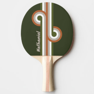 Pala De Ping Pong Bucle de raya de arboleda brumosa con nombre