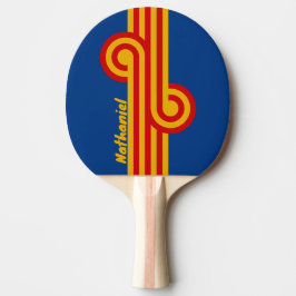 Pala De Ping Pong Bucle de raya Retro Warmhearted con nombre