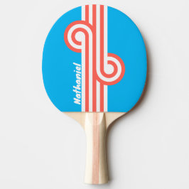 Pala De Ping Pong Bucle Retro Azul Celeste con Nombre