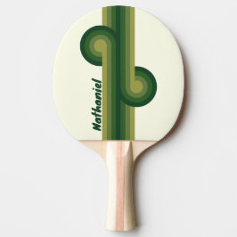 Pala De Ping Pong Bucle Retro Verde Cinco con Nombre
