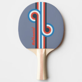 Pala De Ping Pong Bucle Vintage Oscuro con Nombre