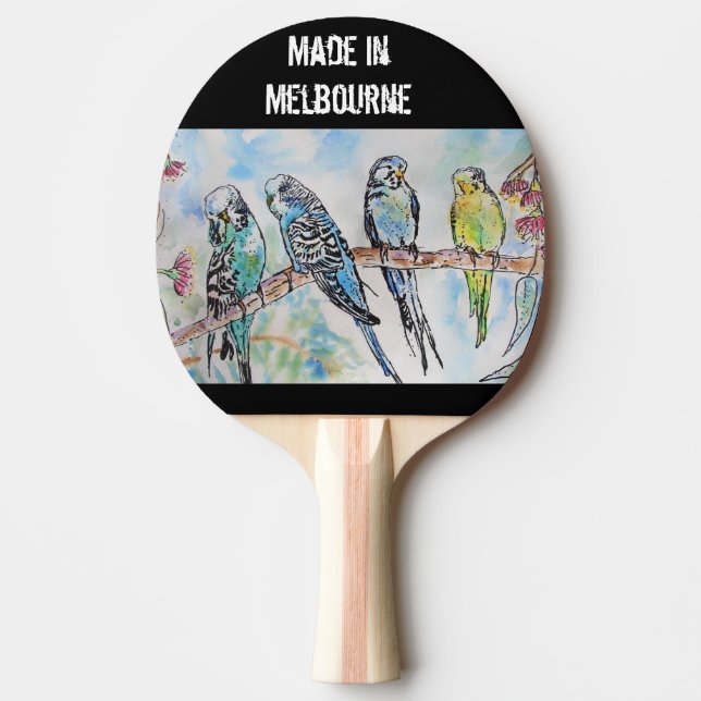 Pala De Ping Pong Budgie Budgerigar Bird Made In Melbourne Birds (Anverso)