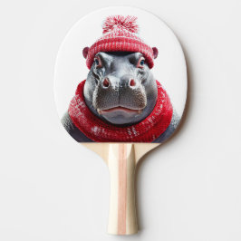 Pala De Ping Pong Bufanda y gorro de hipopótamo 