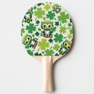 Pala De Ping Pong Búho Bebé Lindo Dibujo Animado St Patrick