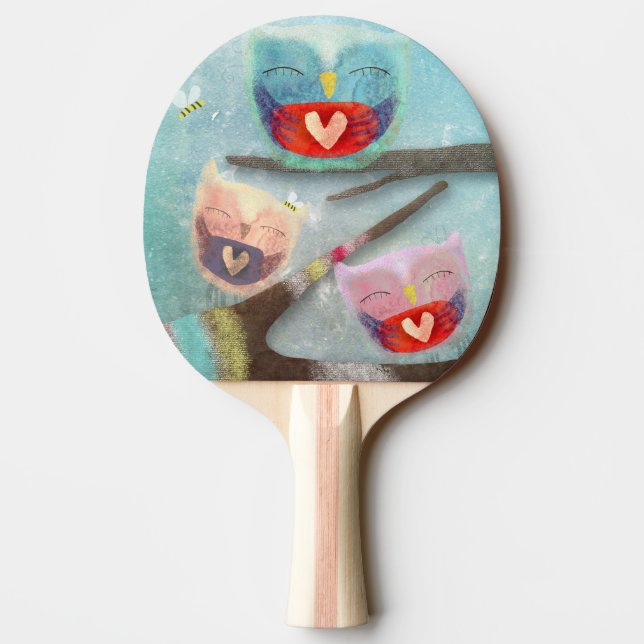 Pala De Ping Pong Búho Búhamente Búhos (Reverso)