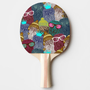 Pala De Ping Pong Búho en la corona