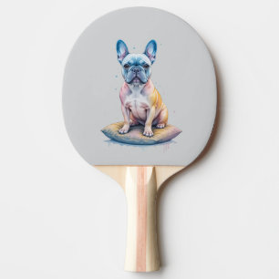 Pala De Ping Pong Bulldog Francés Colorido y Artístico 