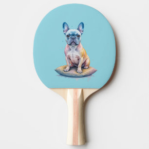 Pala De Ping Pong Bulldog Francés Colorido y Artístico 