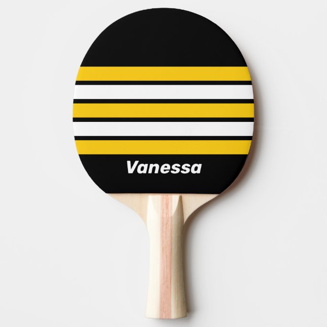 Pala De Ping Pong Bumblebee Nostalgic Across Striping with Name (Anverso)