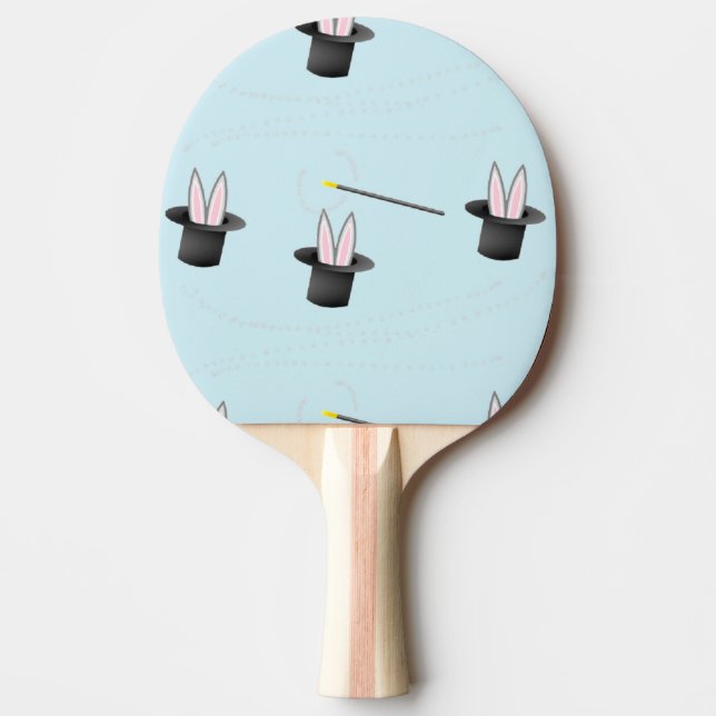 Pala De Ping Pong Bunny en un gorra con varita mágica azul (Anverso)