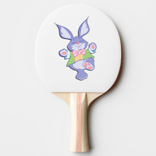 Pala De Ping Pong Bunny morado bailando en Pascua (Reverso)