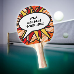 Pala De Ping Pong Burbuja de arte pop del libro de historietas perso