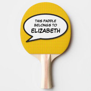 Pala De Ping Pong Burbuja de diálogo personalizada de cómic