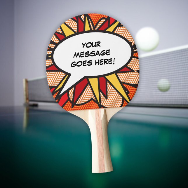 Pala De Ping Pong Burbuja de discurso personalizado de Guay divertid (Modern Cool Funny Personalized Speech Bubble Ping Pong Paddle)