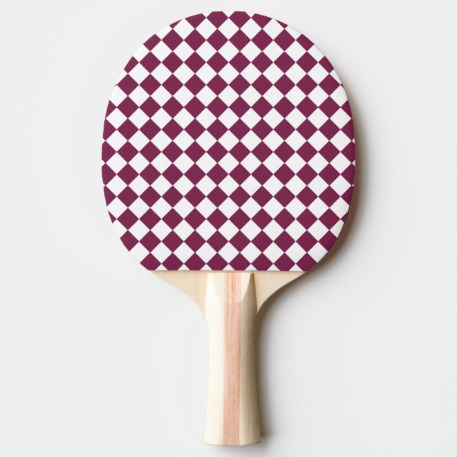 Pala De Ping Pong Burgundy White Checker Diamond Pattern (Anverso)