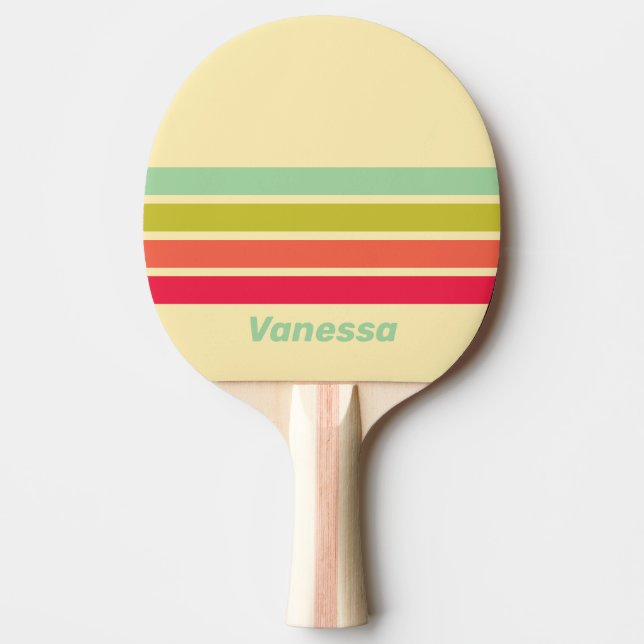 Pala De Ping Pong Buttercream Whisper Across Striping with Name (Anverso)