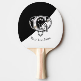 Pala De Ping Pong C - Monograma metálico moderno (plata)
