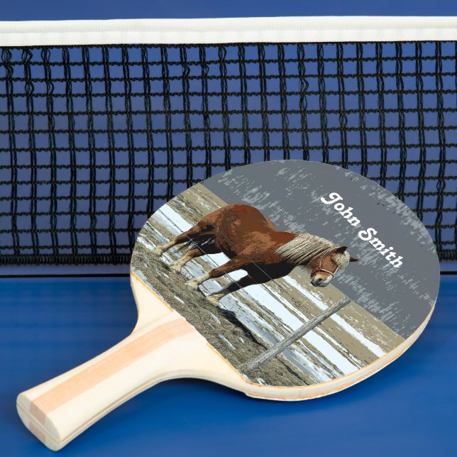 Pala De Ping Pong Caballo Borrador Belga En Paddock Ping Pong Paddle (in situ)