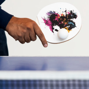 Pala De Ping Pong Caballo de guerrero en acuarela