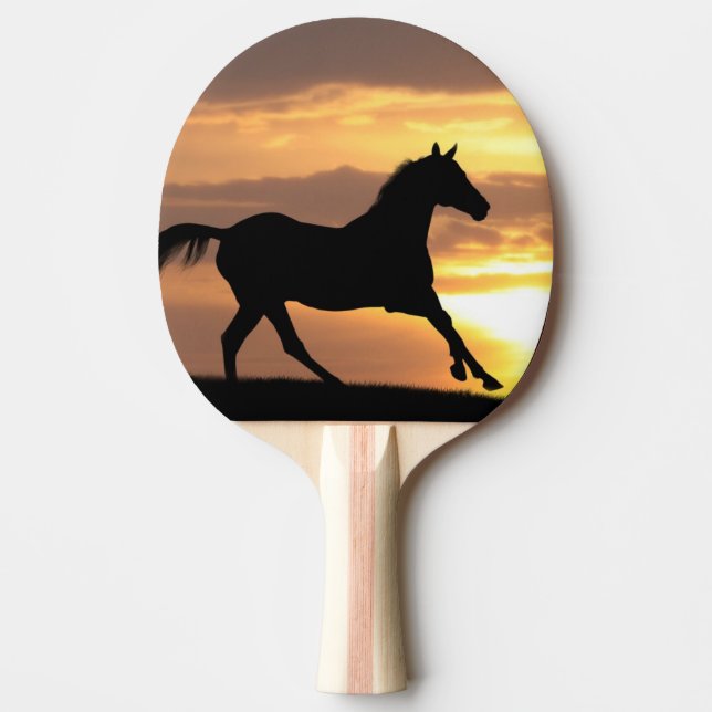 Pala De Ping Pong Caballo en puesta del sol (Anverso)