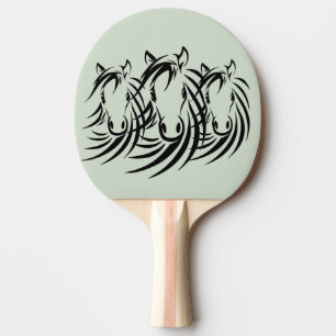 Pala De Ping Pong Caballos negros con cara verde