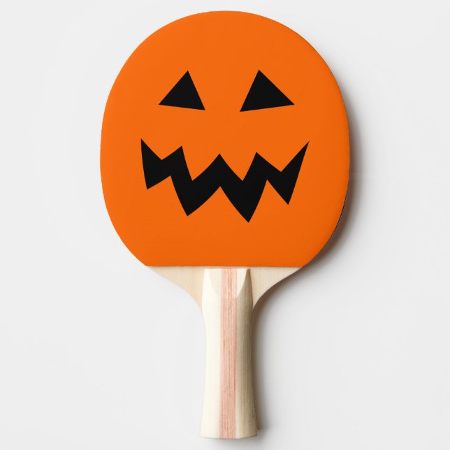 Pala De Ping Pong Cabeza de calabaza de Halloween tallando paddle de (Anverso)