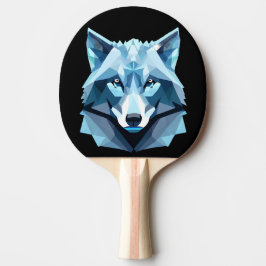 Pala De Ping Pong Cabeza de lobo geométrica azul