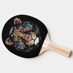 Pala De Ping Pong Cabeza de Tigre Impresionante 