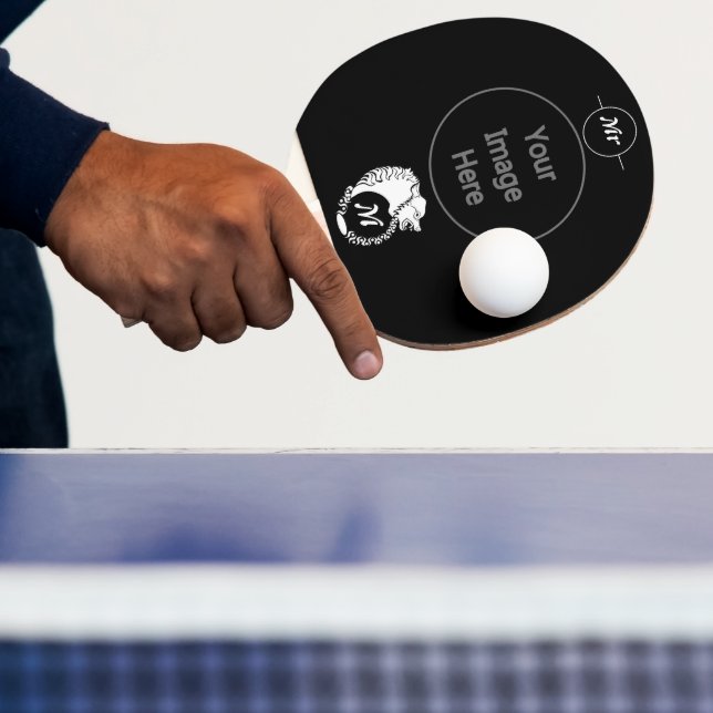 Pala De Ping Pong Cabeza tribal de Lobo Blanco Silhourel Laurel Mono (in situ)