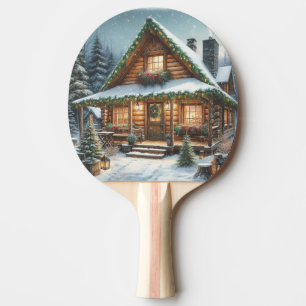 Pala De Ping Pong Cabina de nieve Rústica de invierno/Navidades