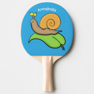 Pala De Ping Pong Caca, caracol feliz en un ilustracion personalizad