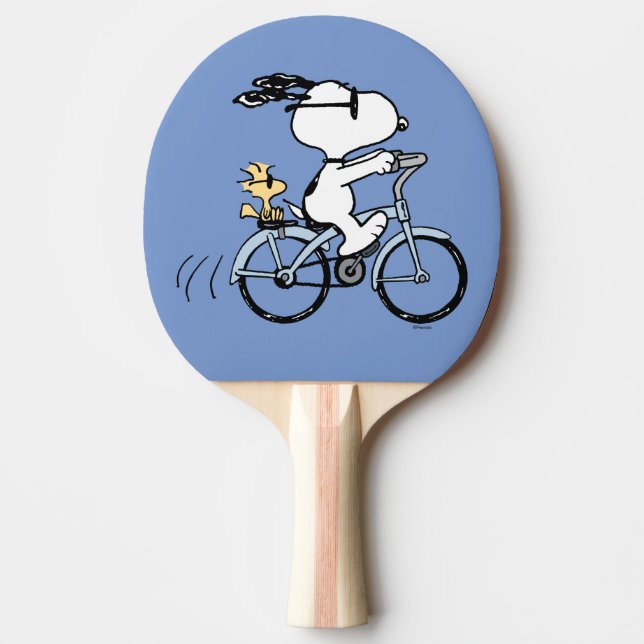 Pala De Ping Pong Cacahuetes | Bicicleta Snoopy & Woodstock (Anverso)