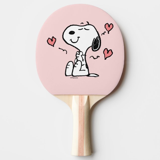 Pala De Ping Pong Cacahuetes | Corazones Snoopy (Anverso)