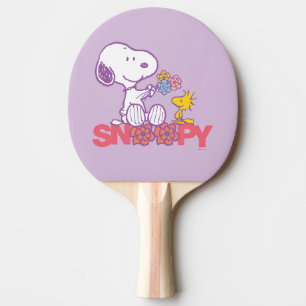 Pala De Ping Pong Cacahuetes   Flores Snoopy & Woodstock