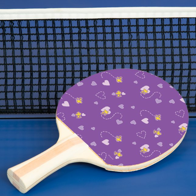 Pala De Ping Pong Cacahuetes | Patrón cardíaco púrpura de Woodstock (in situ)