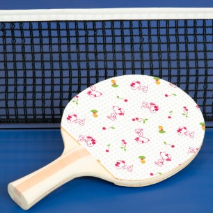 Pala De Ping Pong Cacahuetes Patrón de cerezo Snoopy y Woodstock